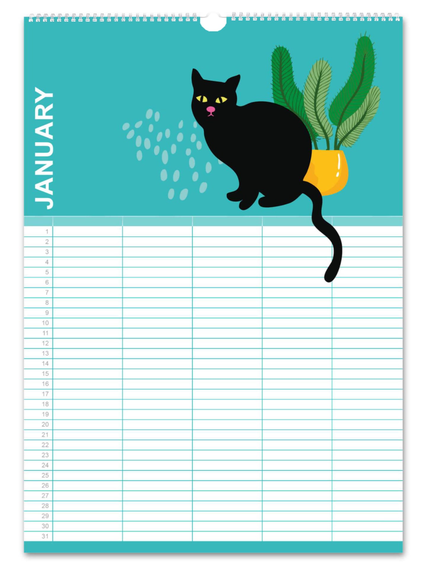 Black Cats Family Planner (perpetual)