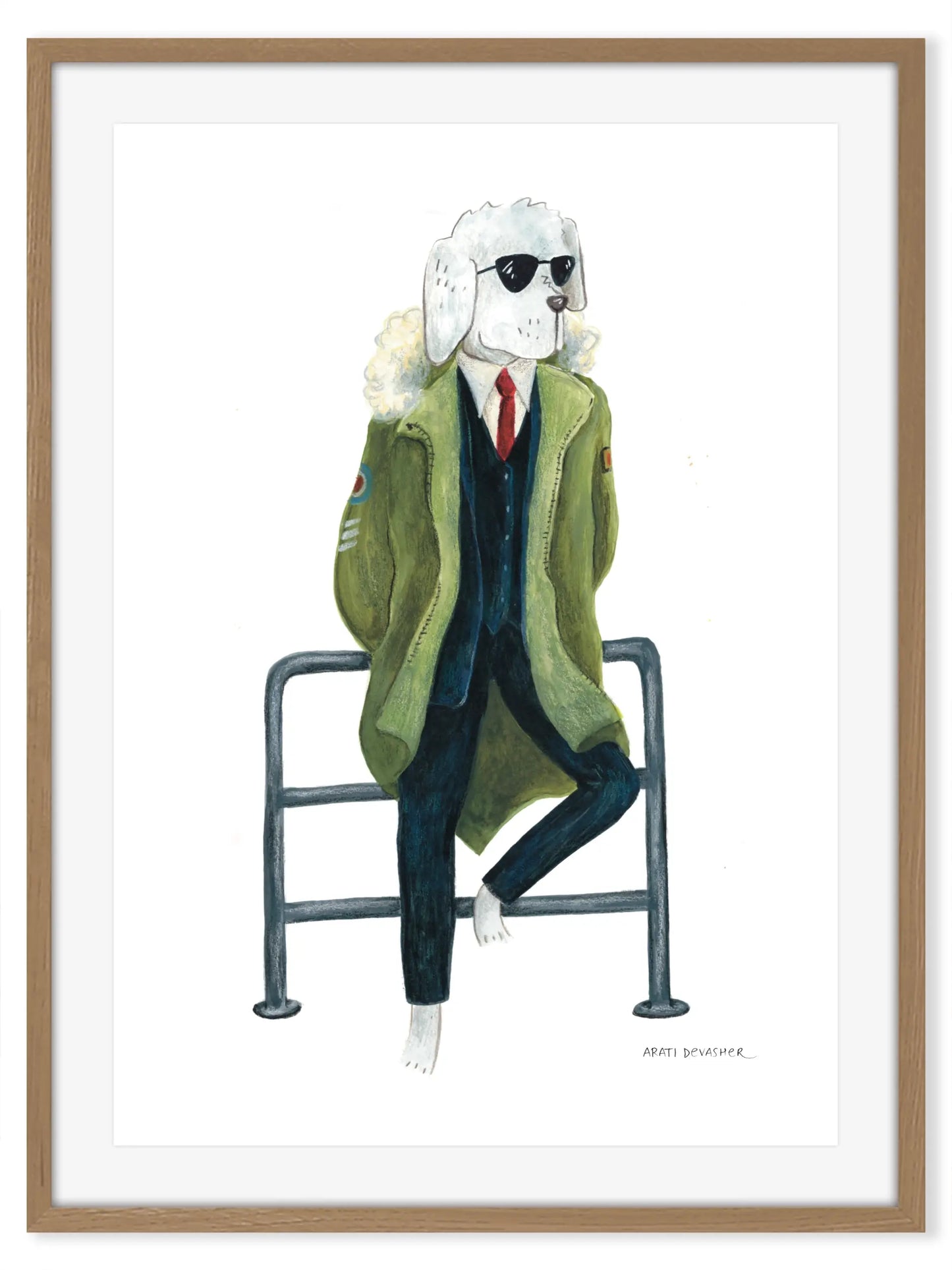 60s Mod Dog in a Parka (Great Dane) – art print