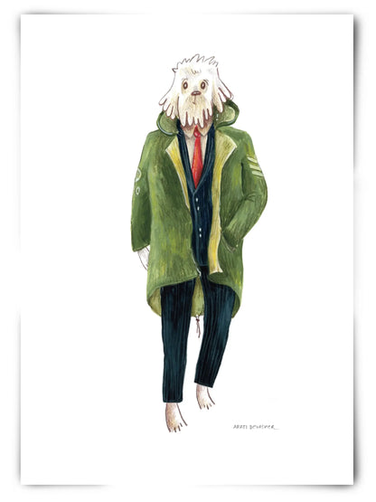 60s Mod Dog in a Parka (Cockerpoo/Labradoodle) – art print