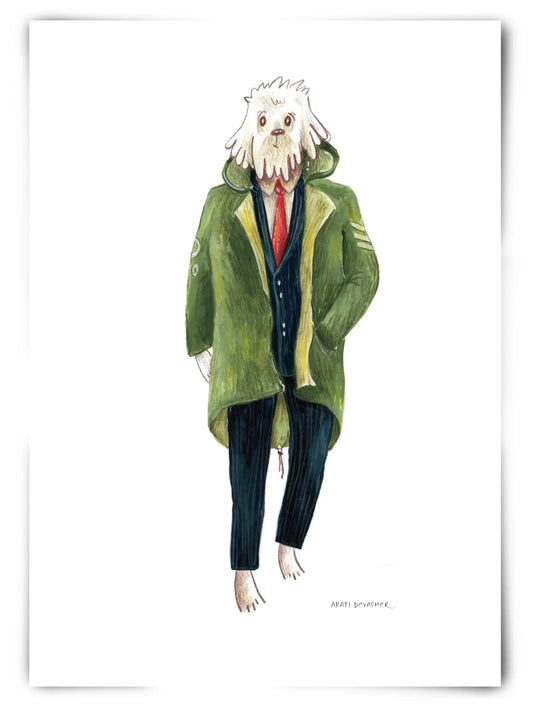 60s Mod Dog in a Parka (Cockerpoo/Labradoodle) – art print