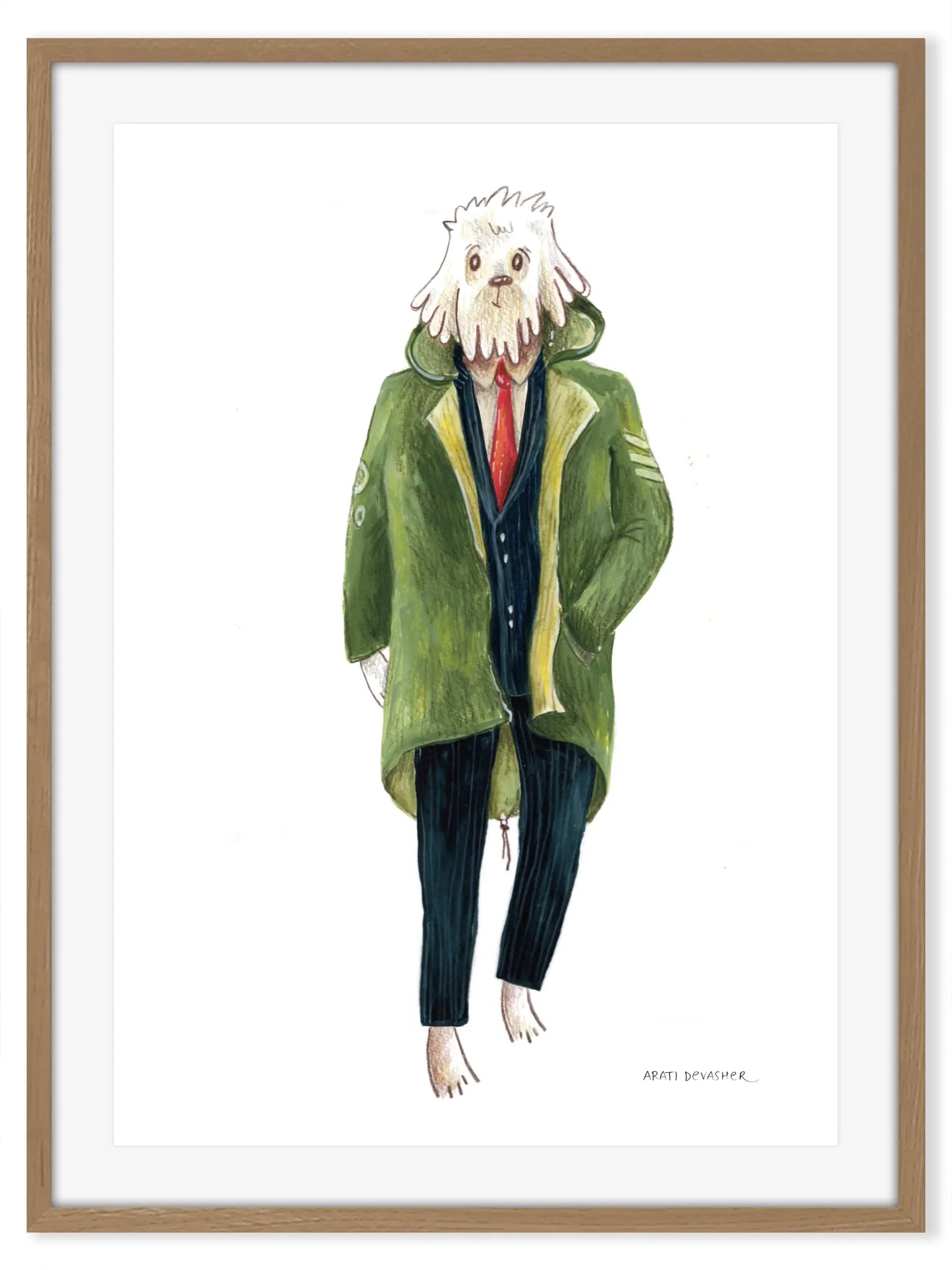 60s Mod Dog in a Parka (Cockerpoo/Labradoodle) – art print