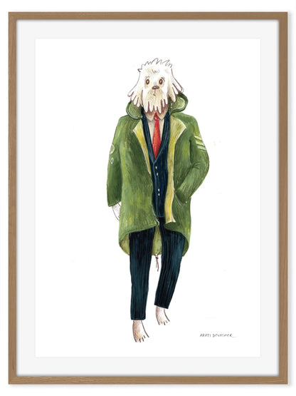 60s Mod Dog in a Parka (Cockerpoo/Labradoodle) – art print