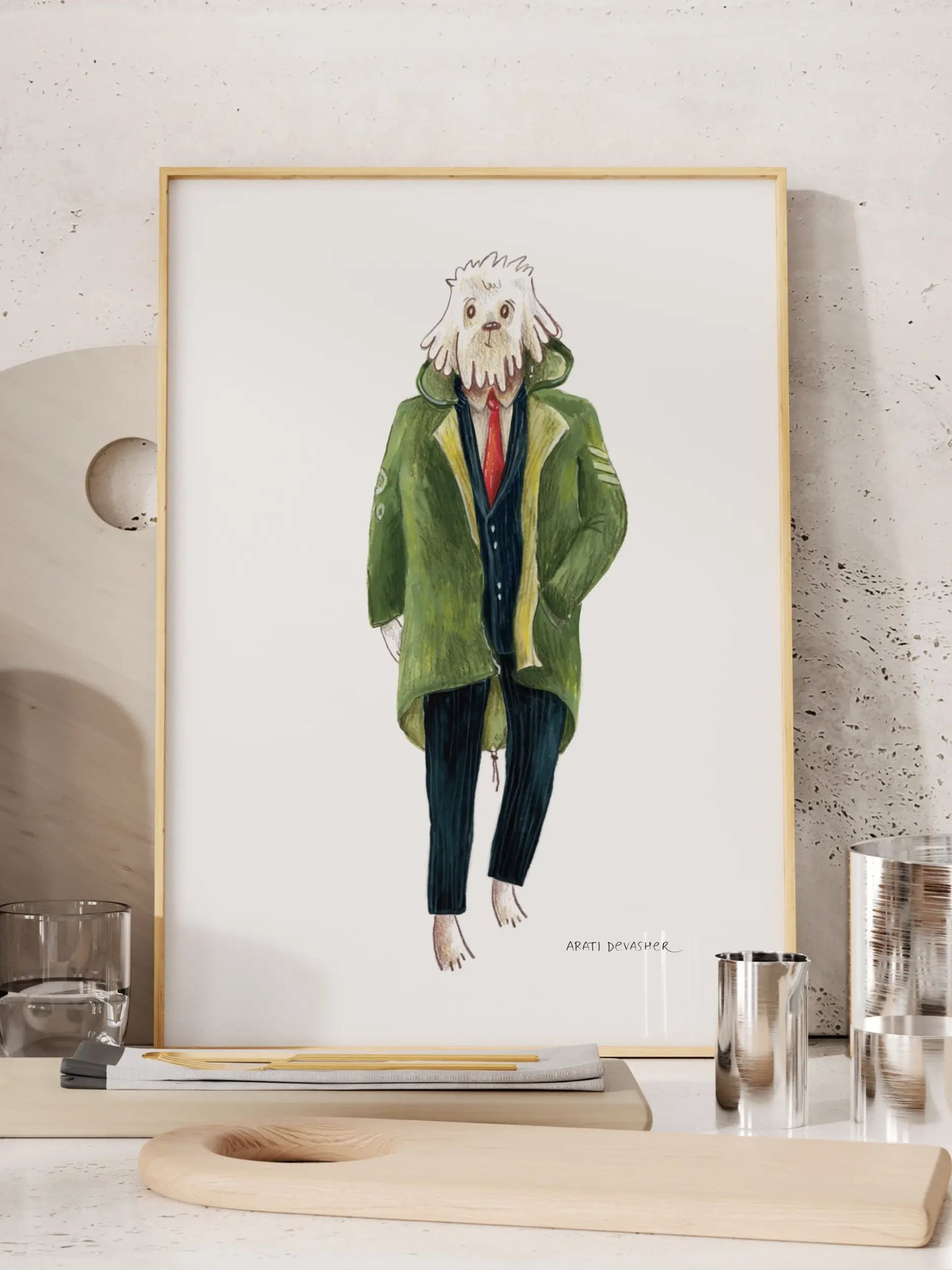 60s Mod Dog in a Parka (Cockerpoo/Labradoodle) – art print