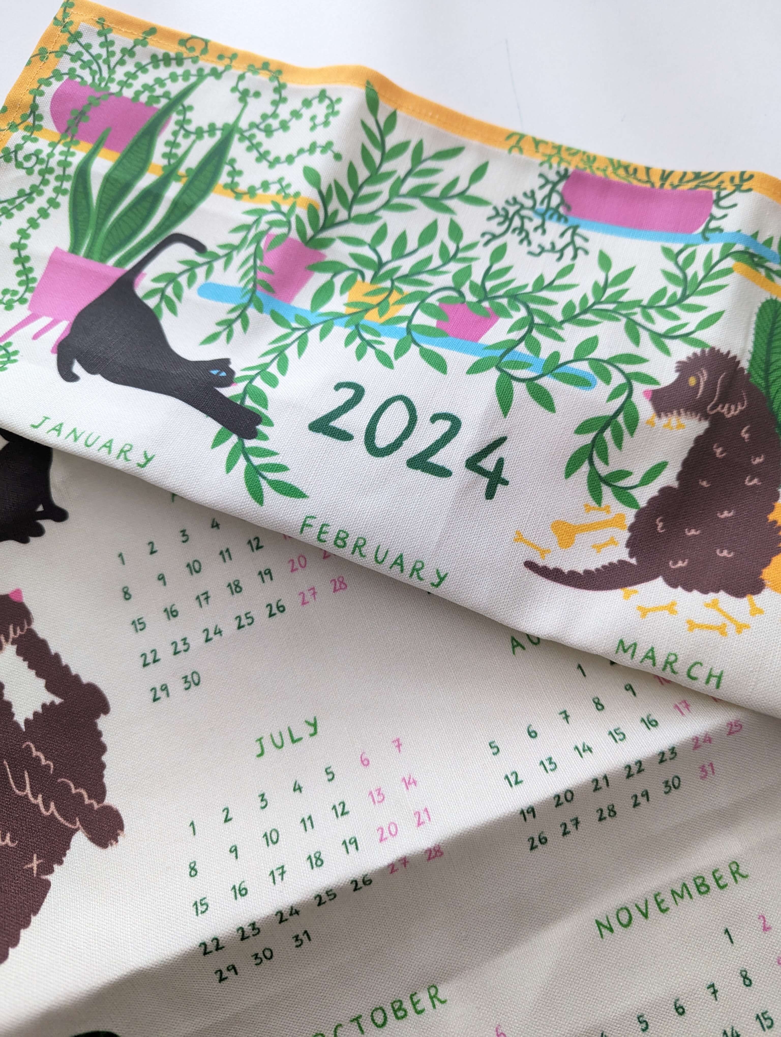 Woodland Fawn Wall Hanging - Fawn Calendar popular by potyautas - 2023 Calendar Tea Towel Printed Tea Towel with Wooden Hanger by Spoonflower